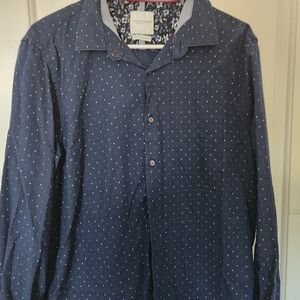 Men's Navy Blue Patterned Shirt